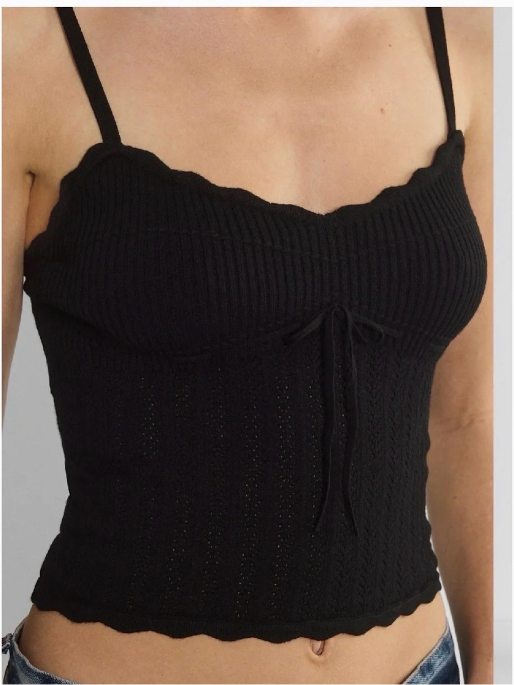 Aritzia Wilfred Ribbed Knit Soloist tank Top — black size large